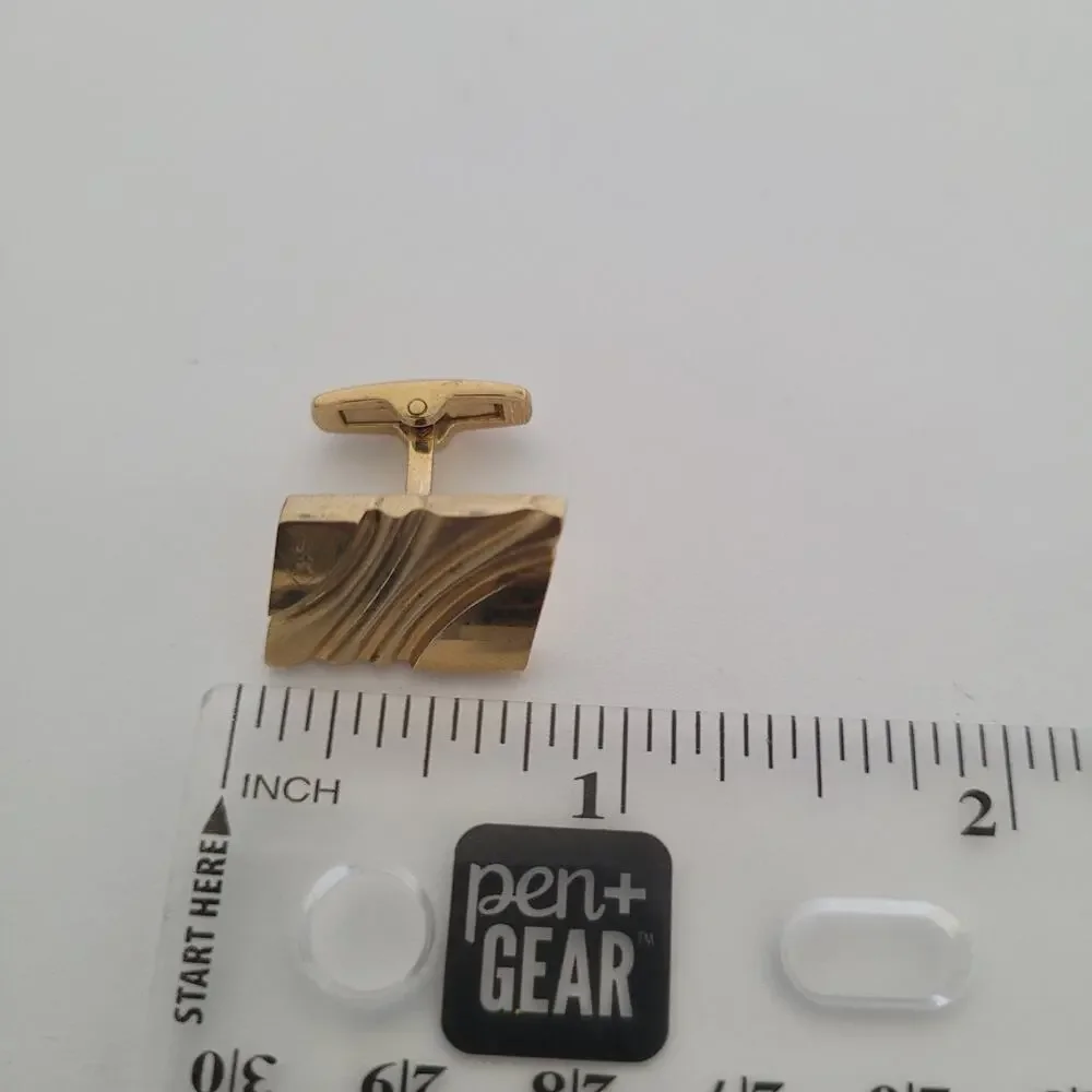 Yves Saint Laurent YSL Gold Tone Silver 925 Logo Cufflinks Designer Retro